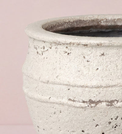 White Fibrestone Planter (21cm)