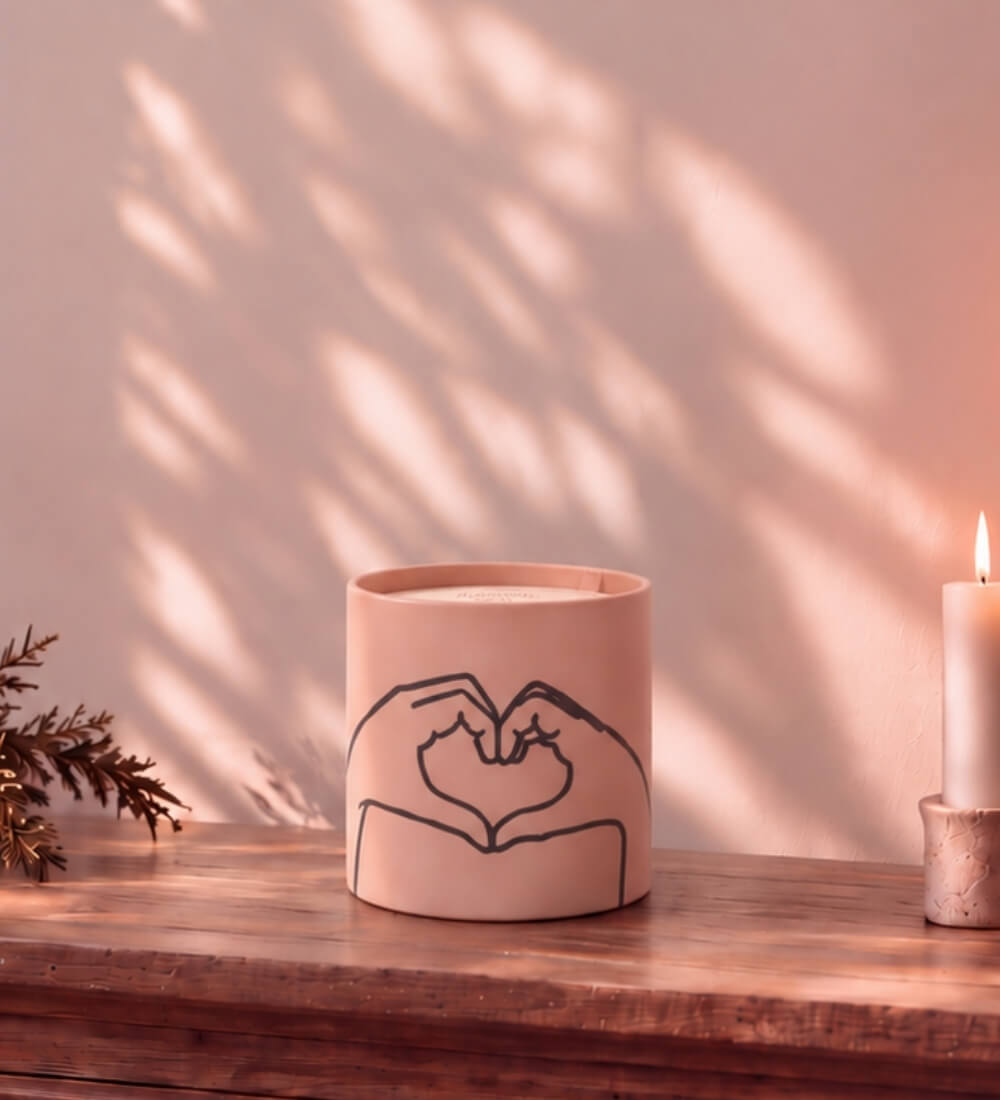 Tobacco & Vanilla Heart Candle