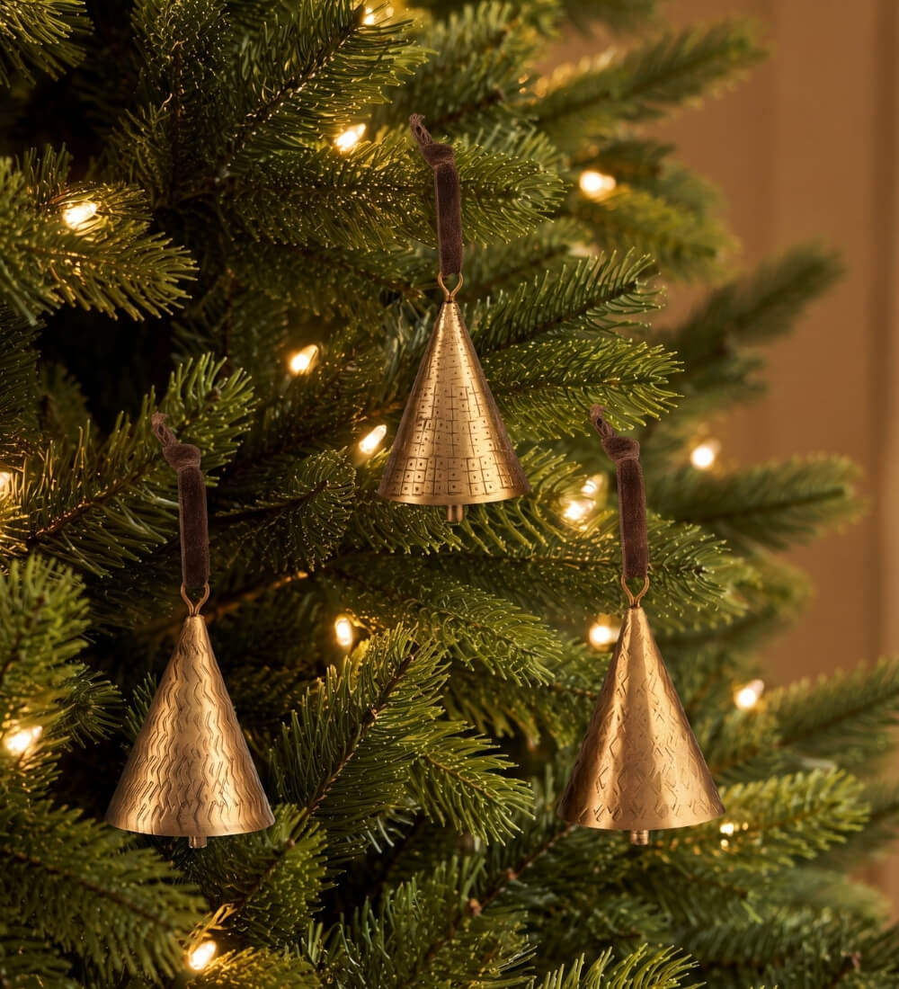 Brass Bell Bauble Set
