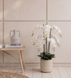 Artificial White Orchid & Pot