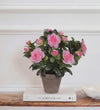 Artificial Azalea & Grey Pot