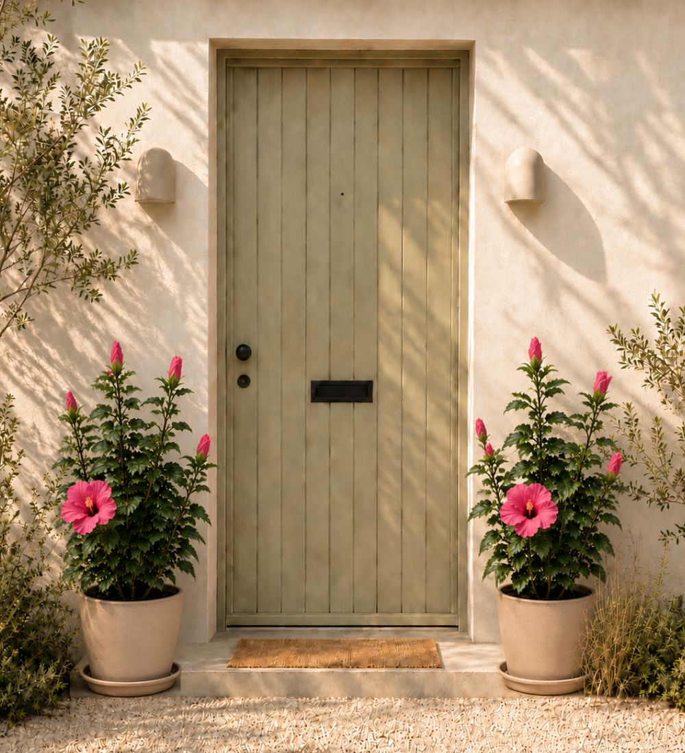 Pair of Large Pink Hibiscus