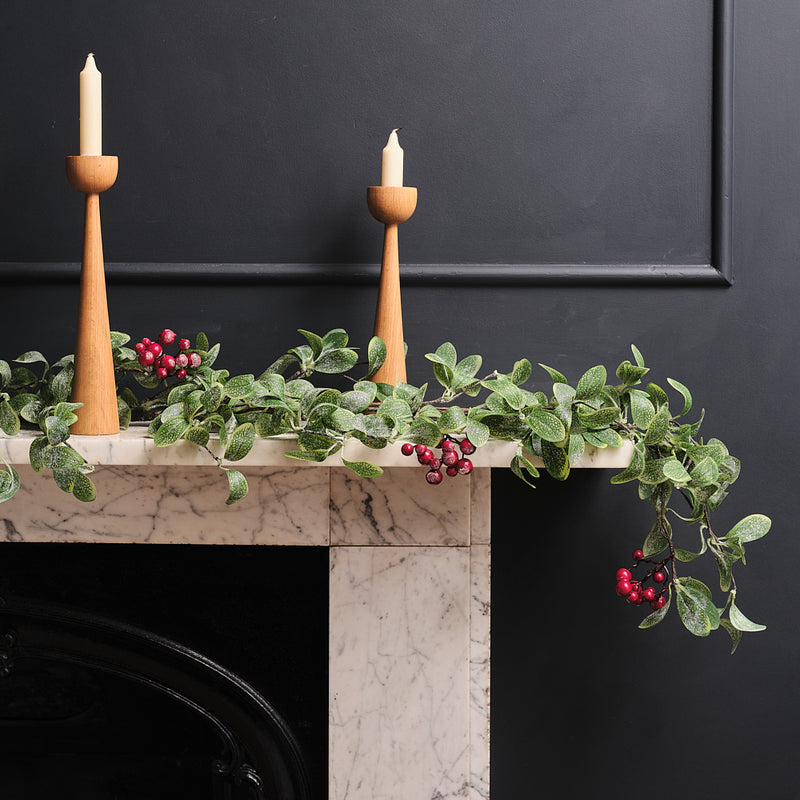 Artificial Red Berry & Eucalyptus Garland