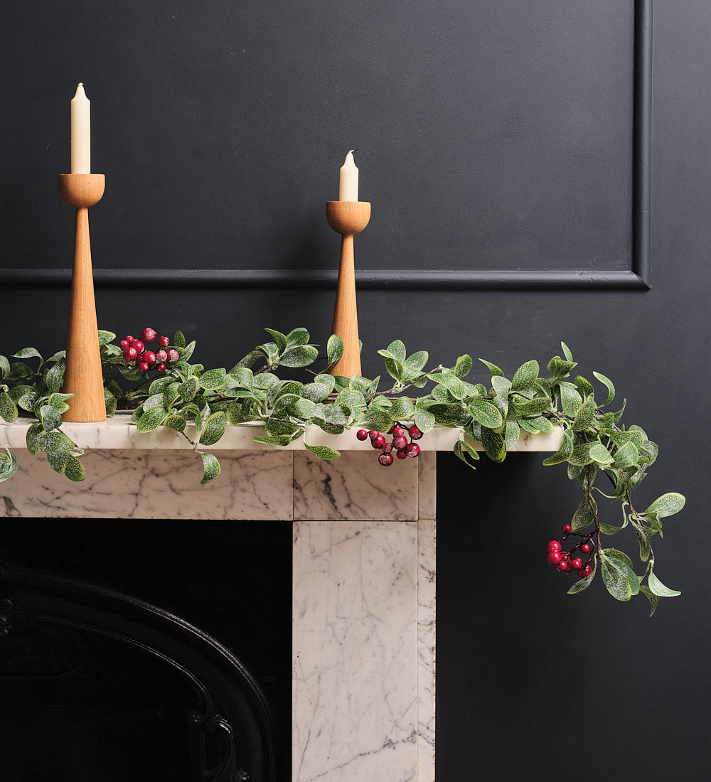 Artificial Red Berry & Eucalyptus Garland