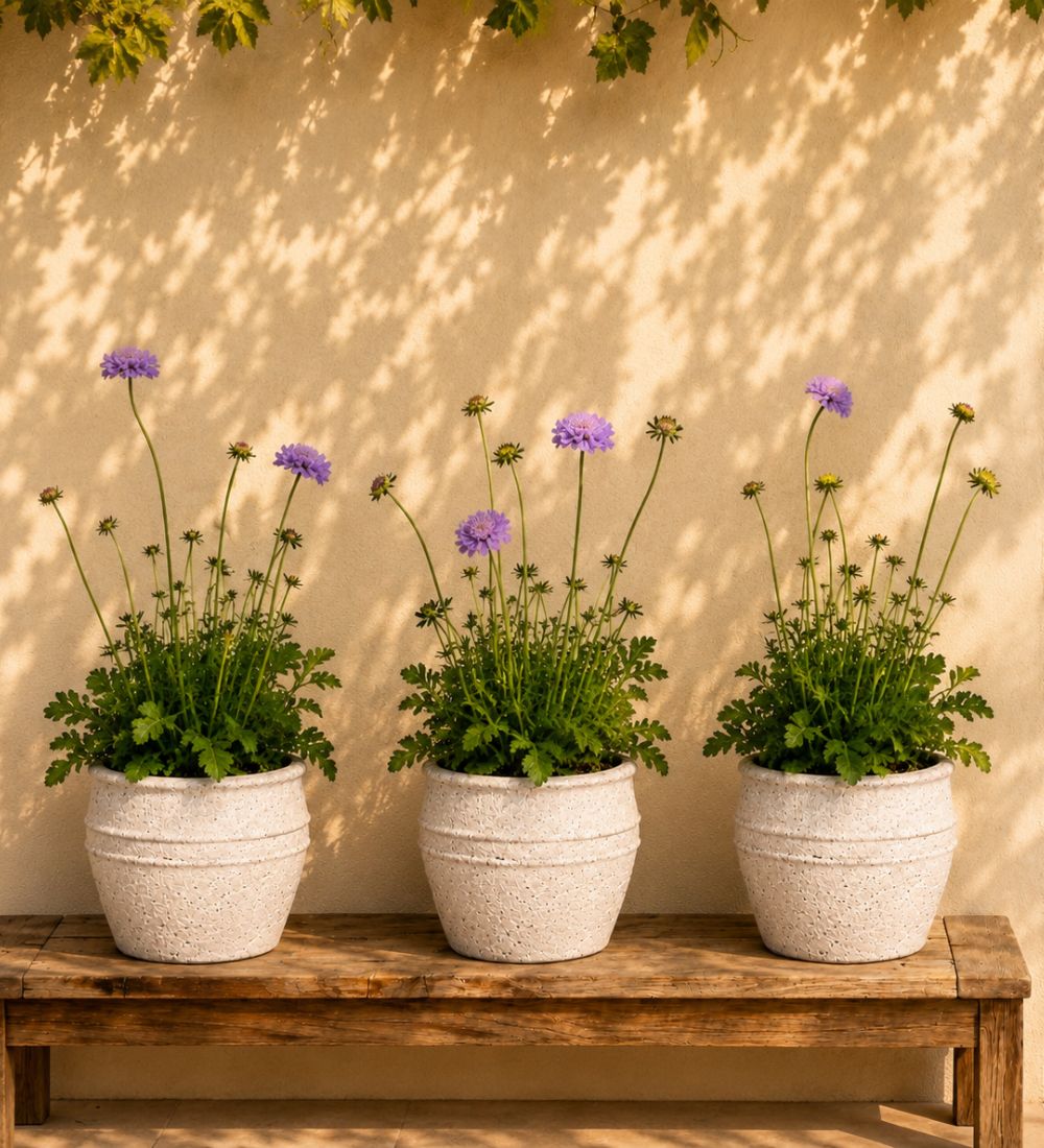 Trio of Scabiosa