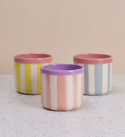Striped Ceramic Pot
