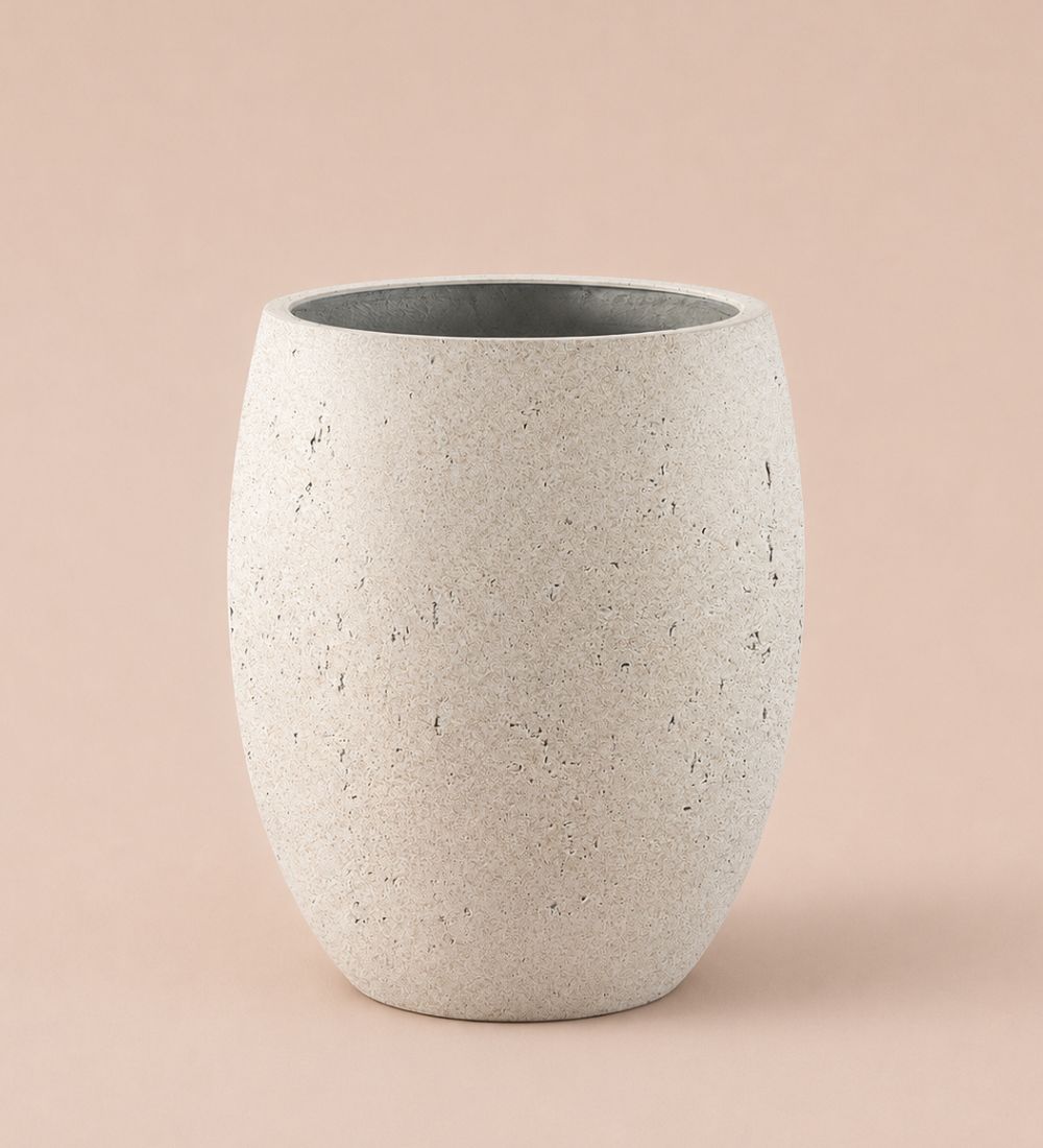 White Grigio Balloon Pot 43cm