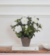 Artificial Azalea & Grey Pot