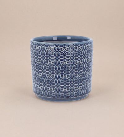 Navy Tile Pot 14cm