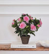 Artificial Azalea & Grey Pot