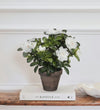 Artificial Azalea & Grey Pot