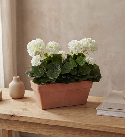 Artificial Geranium & Balcony Pot