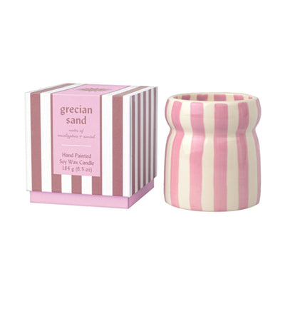 Grecian Sand Striped Candle