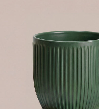 Matt Ribbed Ceramic Pot