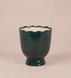 Green Scalloped Planter 15cm