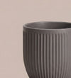 Grey Matt Ribbed Ceramic Pot (13cm)