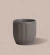 Grey Matt Ribbed Ceramic Pot (13cm)