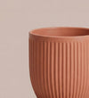 Pink Matt Ribbed Ceramic Pot (13cm)