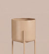 Large pink pot on stand