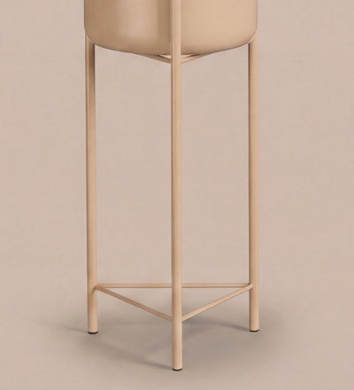 Large pink pot on stand