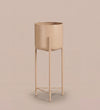 Large pink pot on stand
