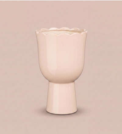Pink Scalloped Planter 15cm