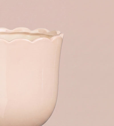Pink Scalloped Planter 15cm