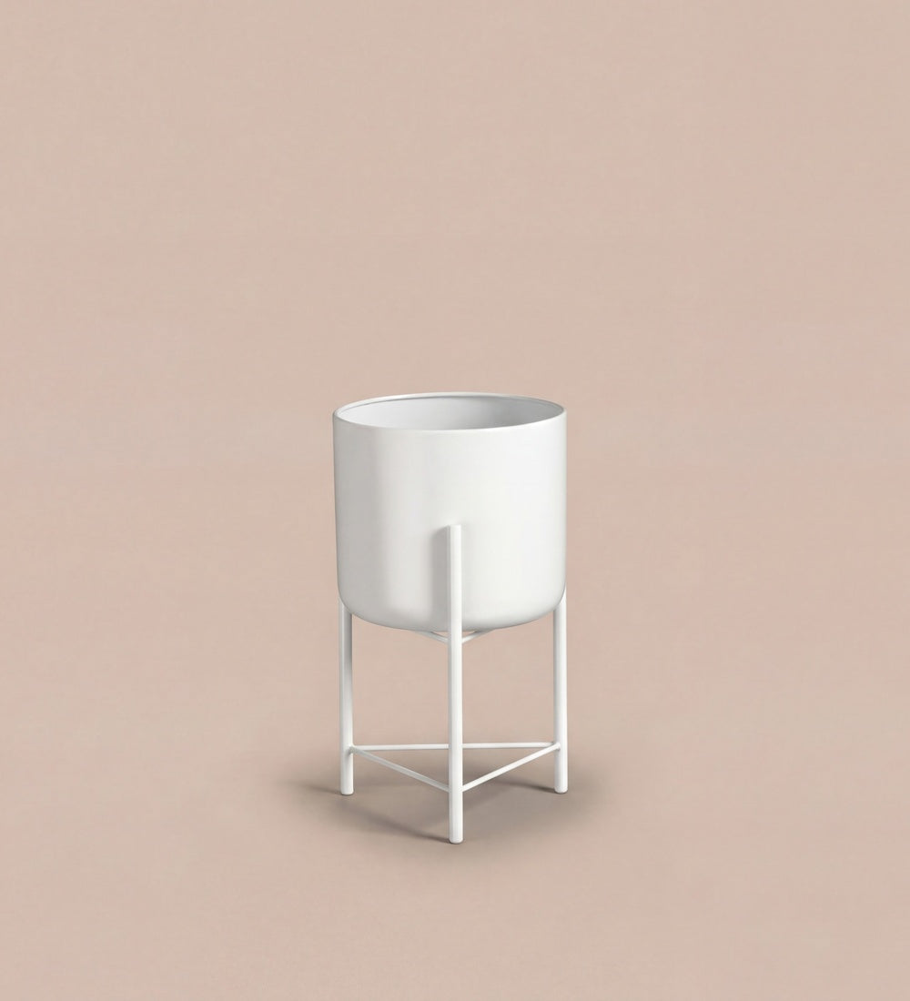 Small white pot on stand