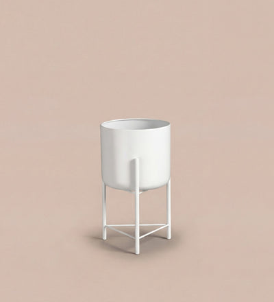 Small white pot on stand