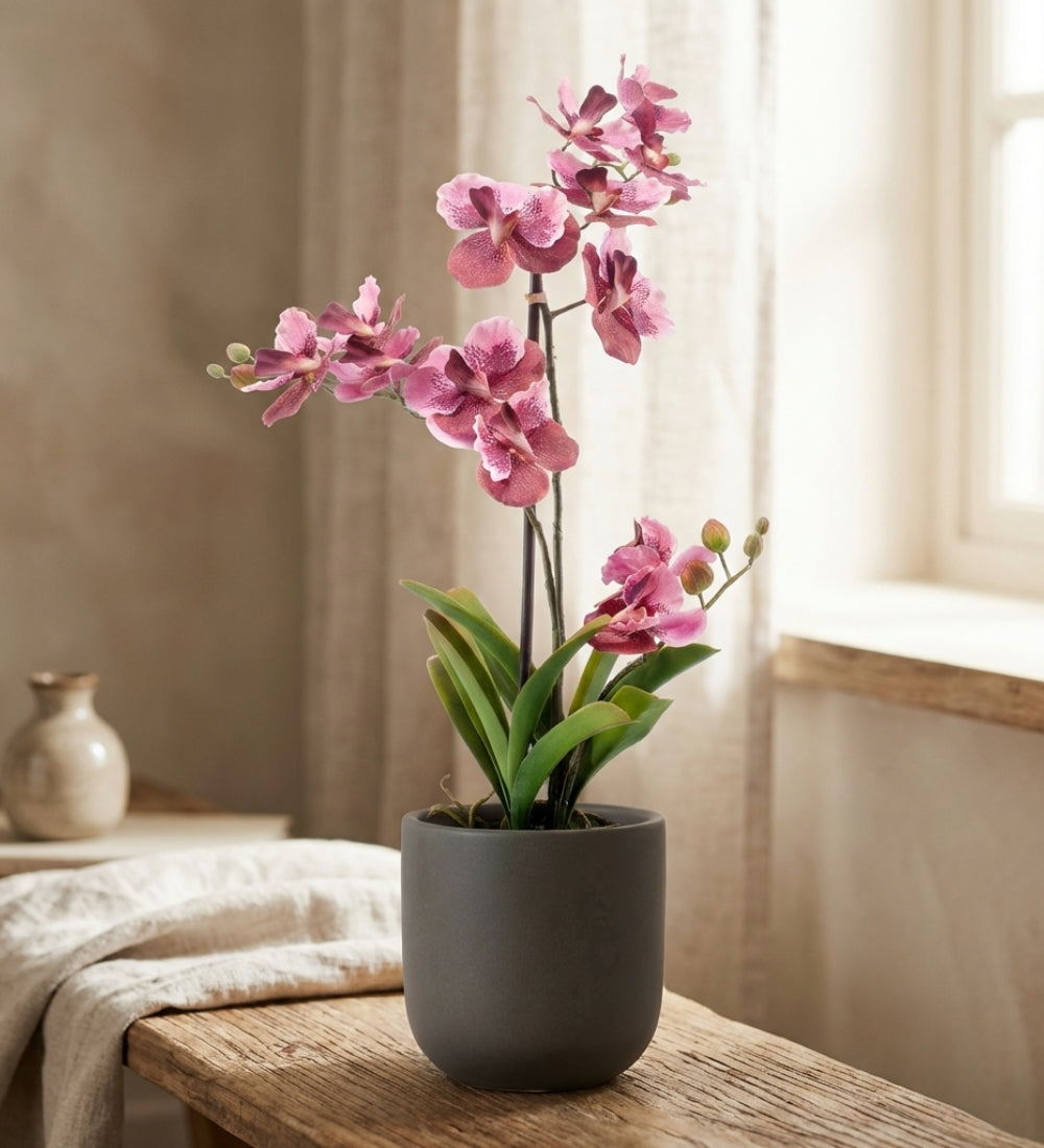 Artificial Pink Orchid & pot