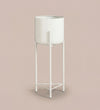 Large white pot on stand