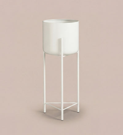 Large white pot on stand