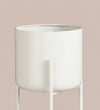 Large white pot on stand
