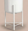 Small white pot on stand