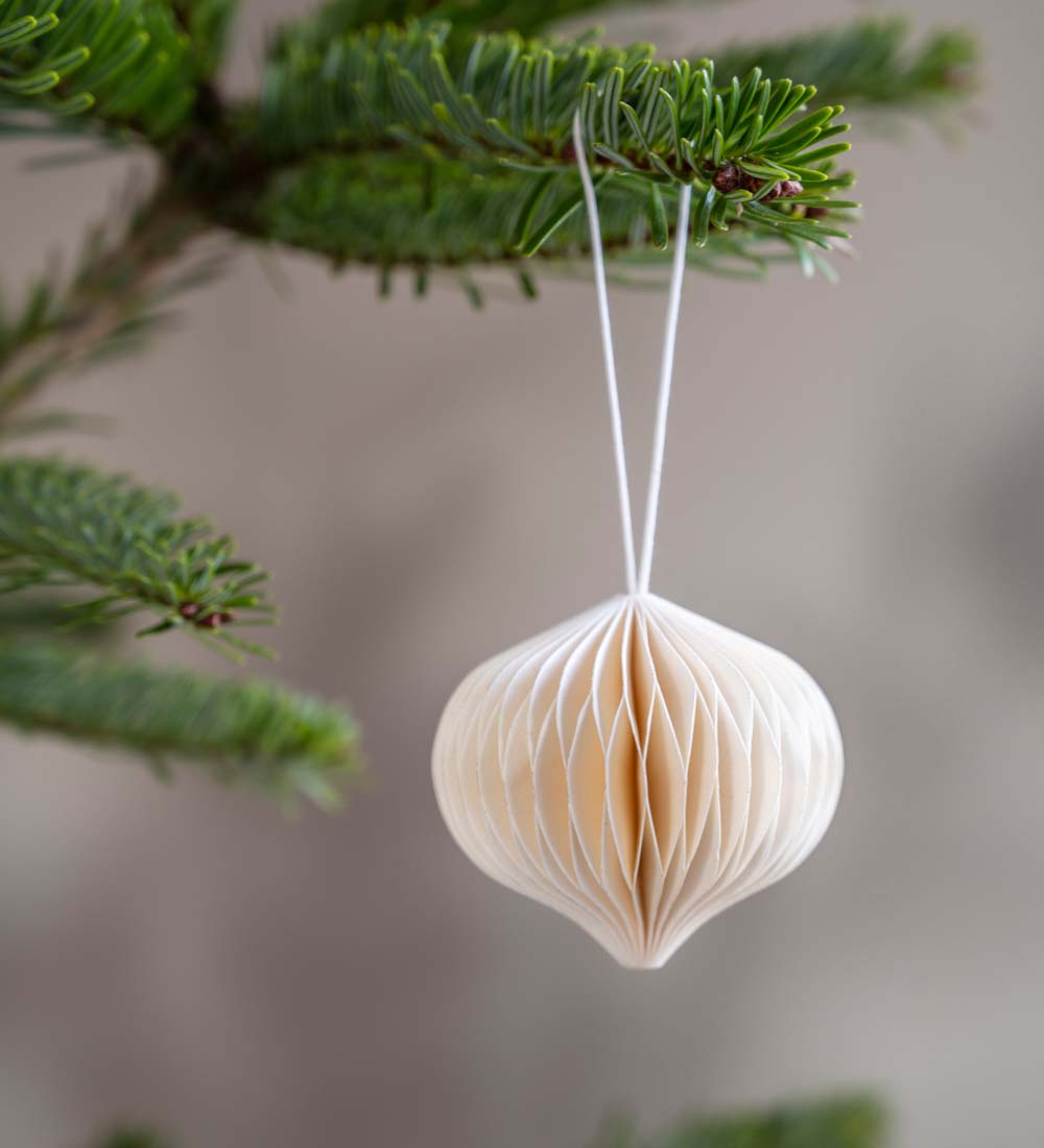 Honeycomb Paper Decoration Ivory