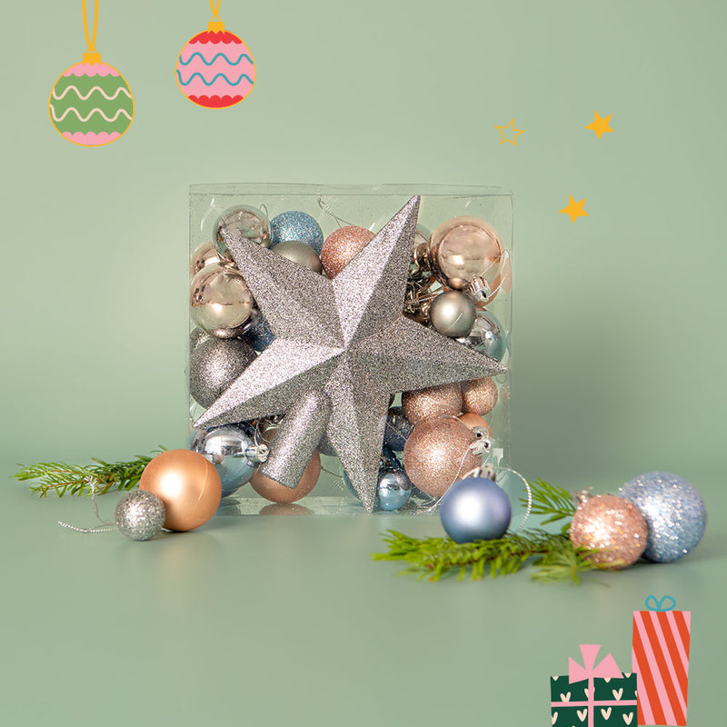 Ice, Ice Baubles & Star Pack of 30
