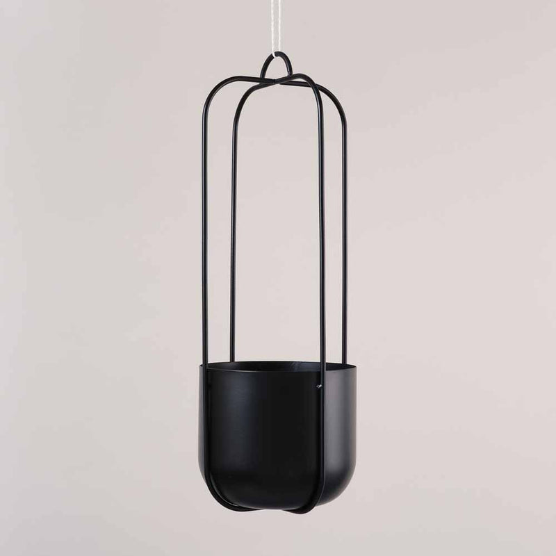 Black Hübsch Iron Hanging Planter