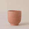 Pink Ribbed Ceramic Pot (13cm)