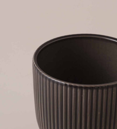 Ribbed Ceramic Pot