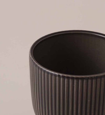 Imperfect Ribbed Ceramic Pot