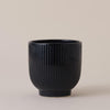 Navy Ribbed Ceramic Pot (13cm)