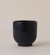 Navy Ribbed Ceramic Pot (13cm)