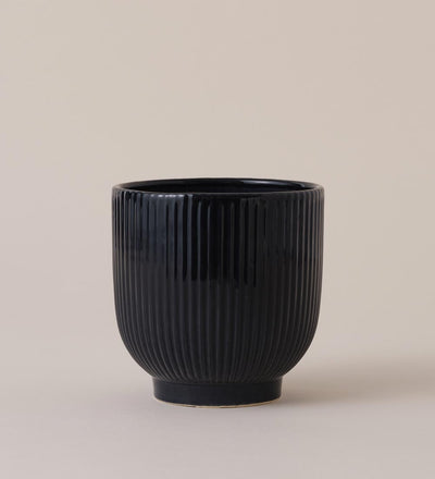 Imperfect Ribbed Ceramic Pot
