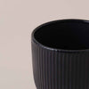 Navy Ribbed Ceramic Pot (13cm)