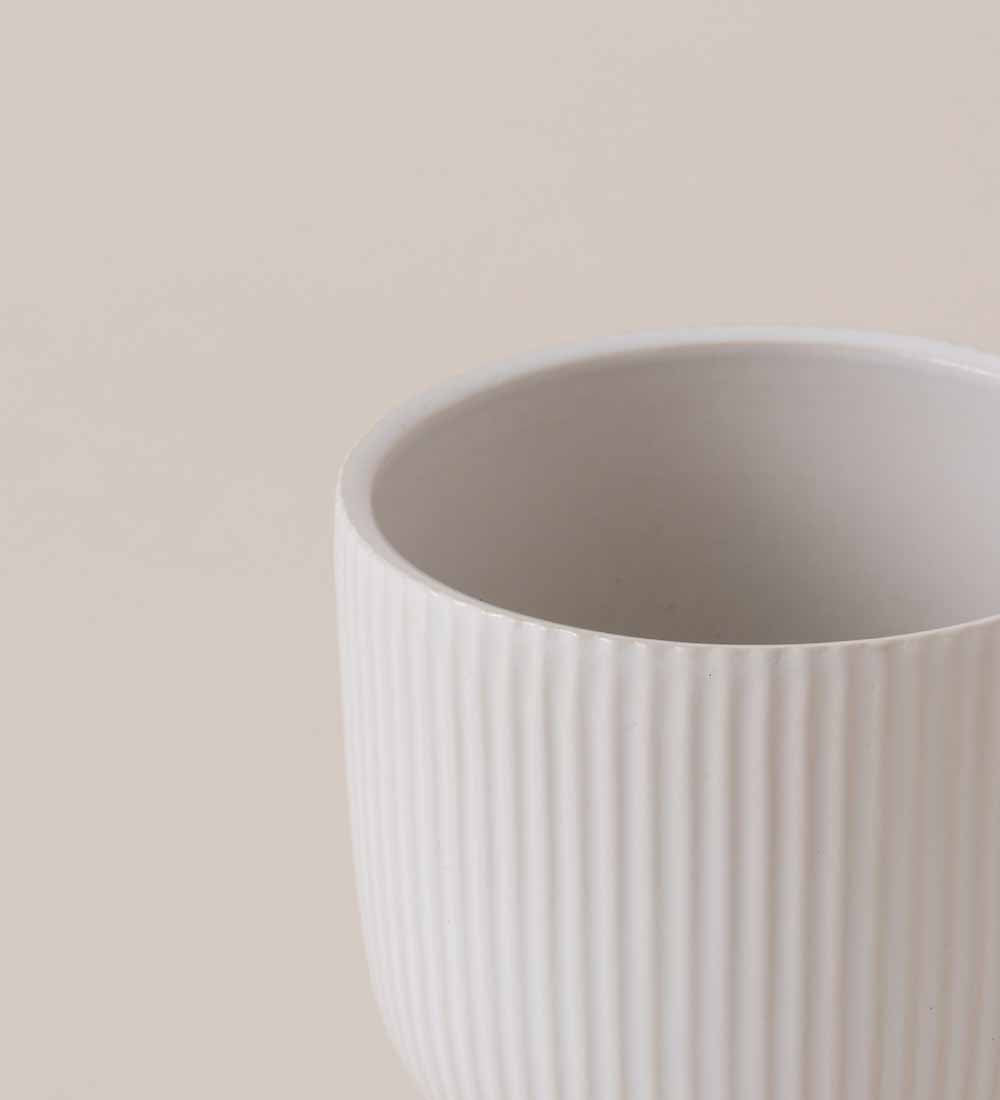 Ribbed Ceramic Pot