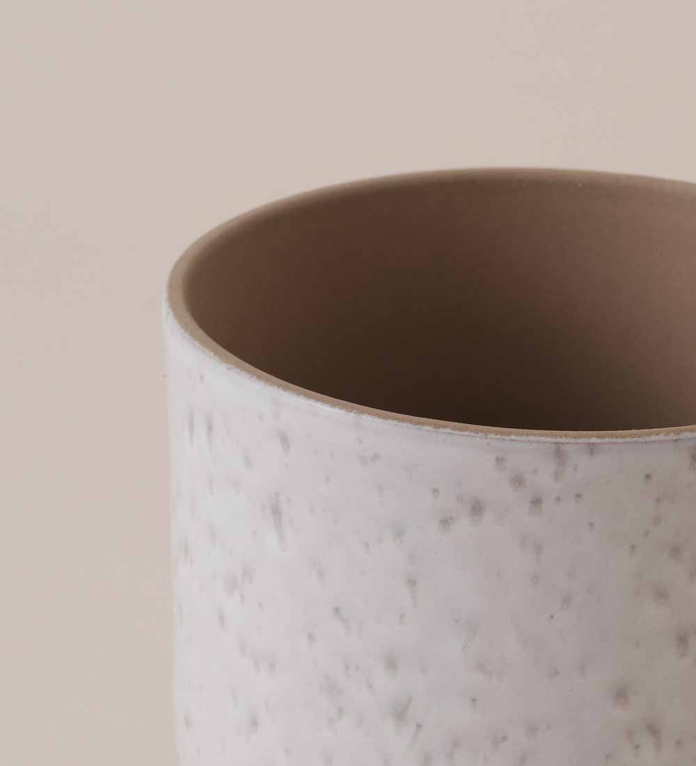 Light Grey Matt Speckled Pot