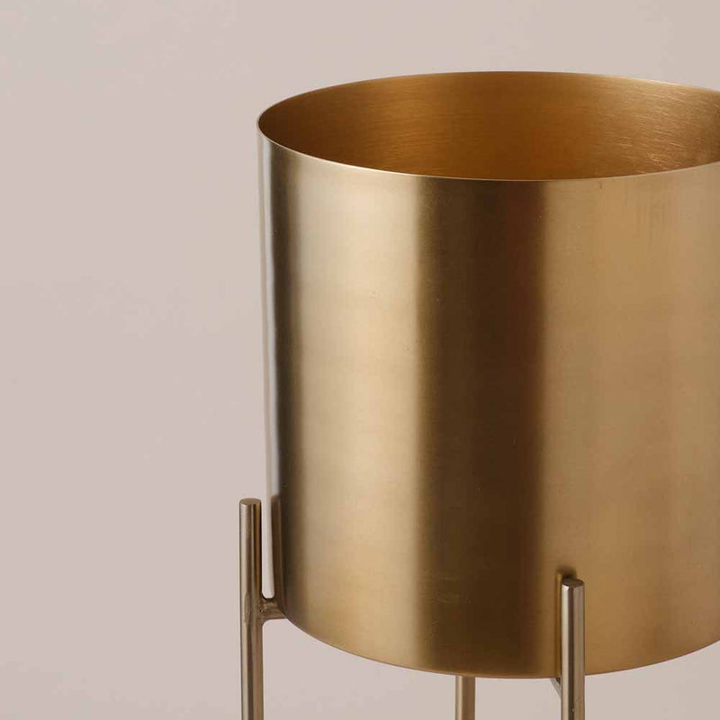Gold Hübsch Planter with Stand