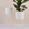 White Hübsch Planter with Stand