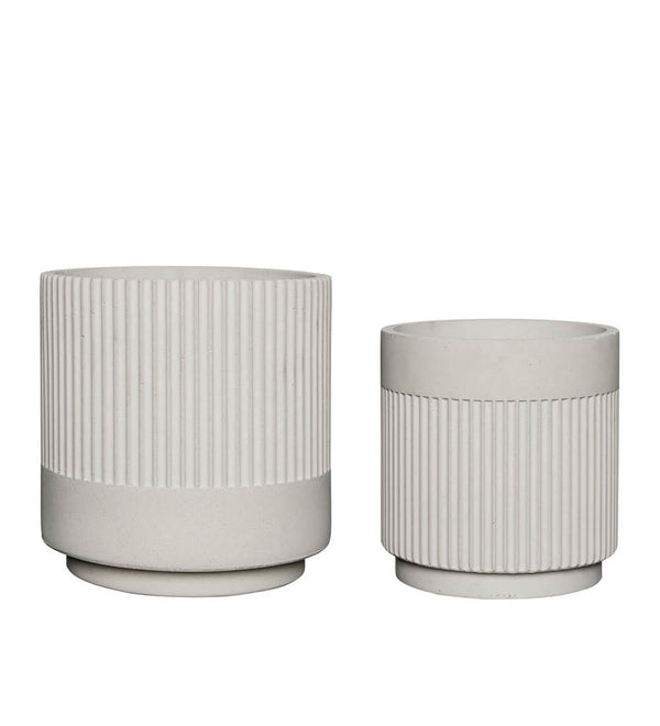 Hübsch Light Grey Ripple Pot 31cm