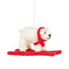 Felt Skiing Polar Bear Tree Decoration